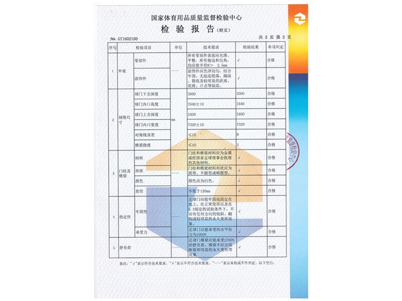 足球门检测报告