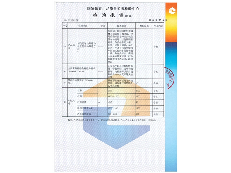 双杠检测报告